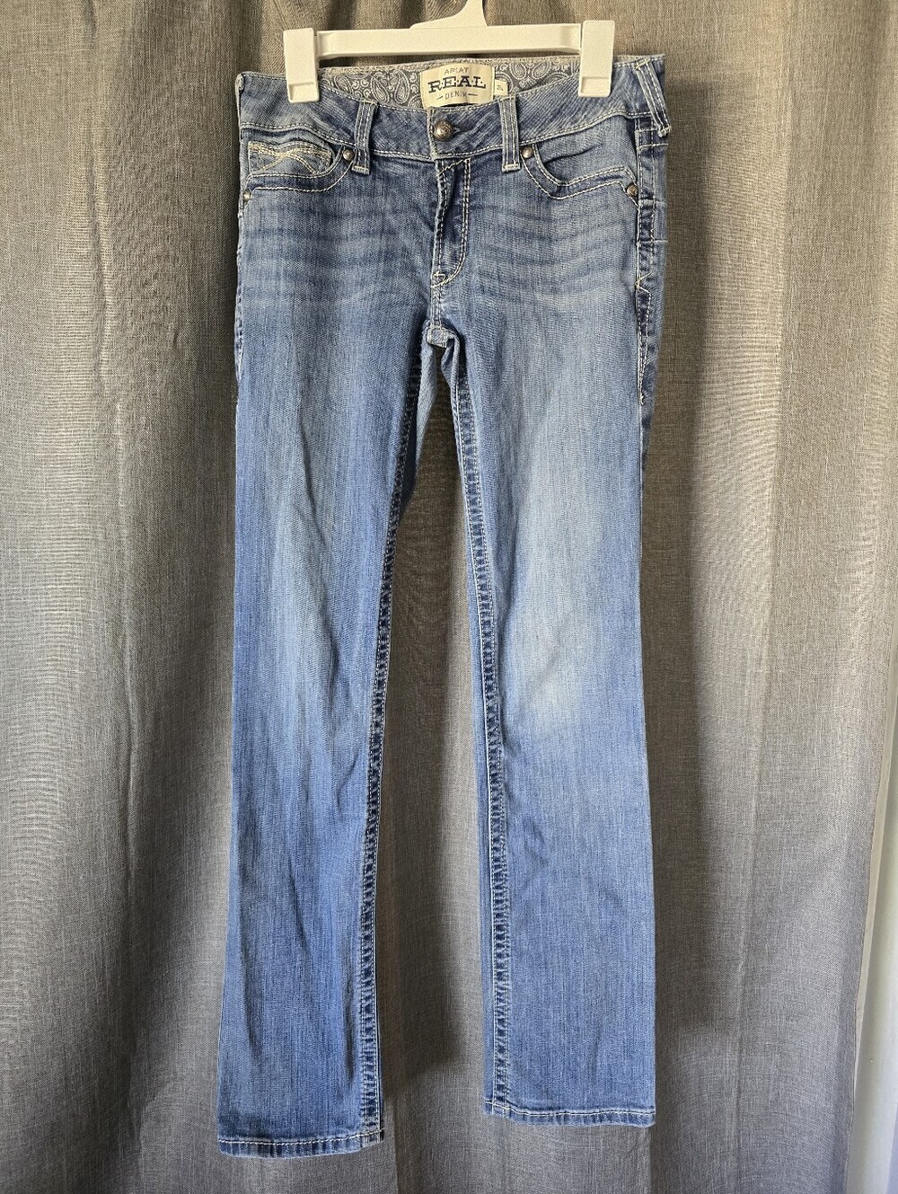 Ariat Straight Leg Jeans 28 Long 28x33 Rainstorm Mid Rise Icon Denim Womens